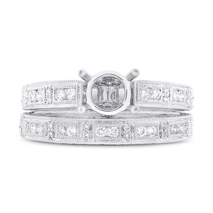 18k White Gold Diamond Semi-mount Ring 2-pc - 0.40ct