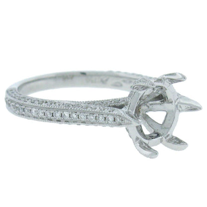 18k White Gold Diamond Semi-mount Ring - 0.58ct