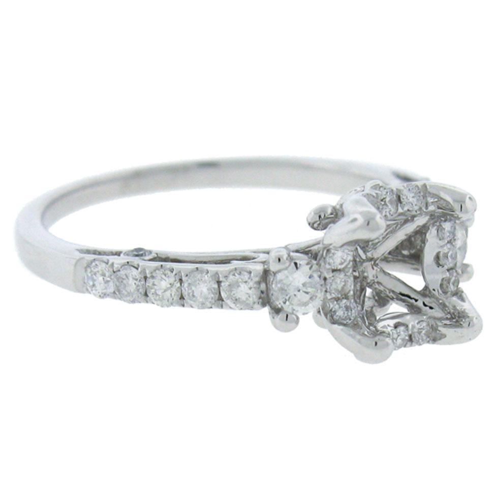 18k White Gold Diamond Semi-mount Ring - 0.46ct