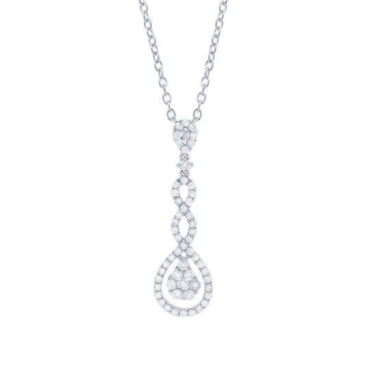 18k White Gold Diamond Pendant - 0.74ct