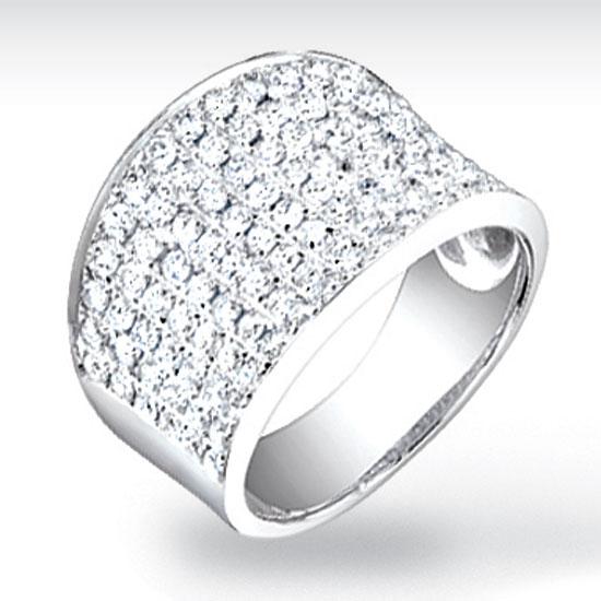 14k White Gold Diamond Pave Ring - 1.85ct