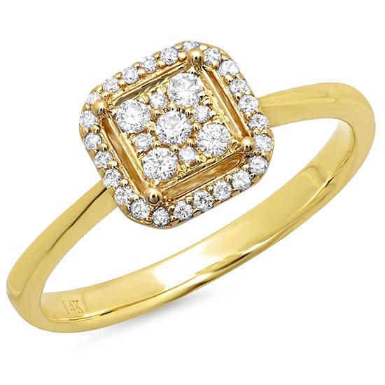 14k Yellow Gold Diamond Lady's Ring - 0.20ct