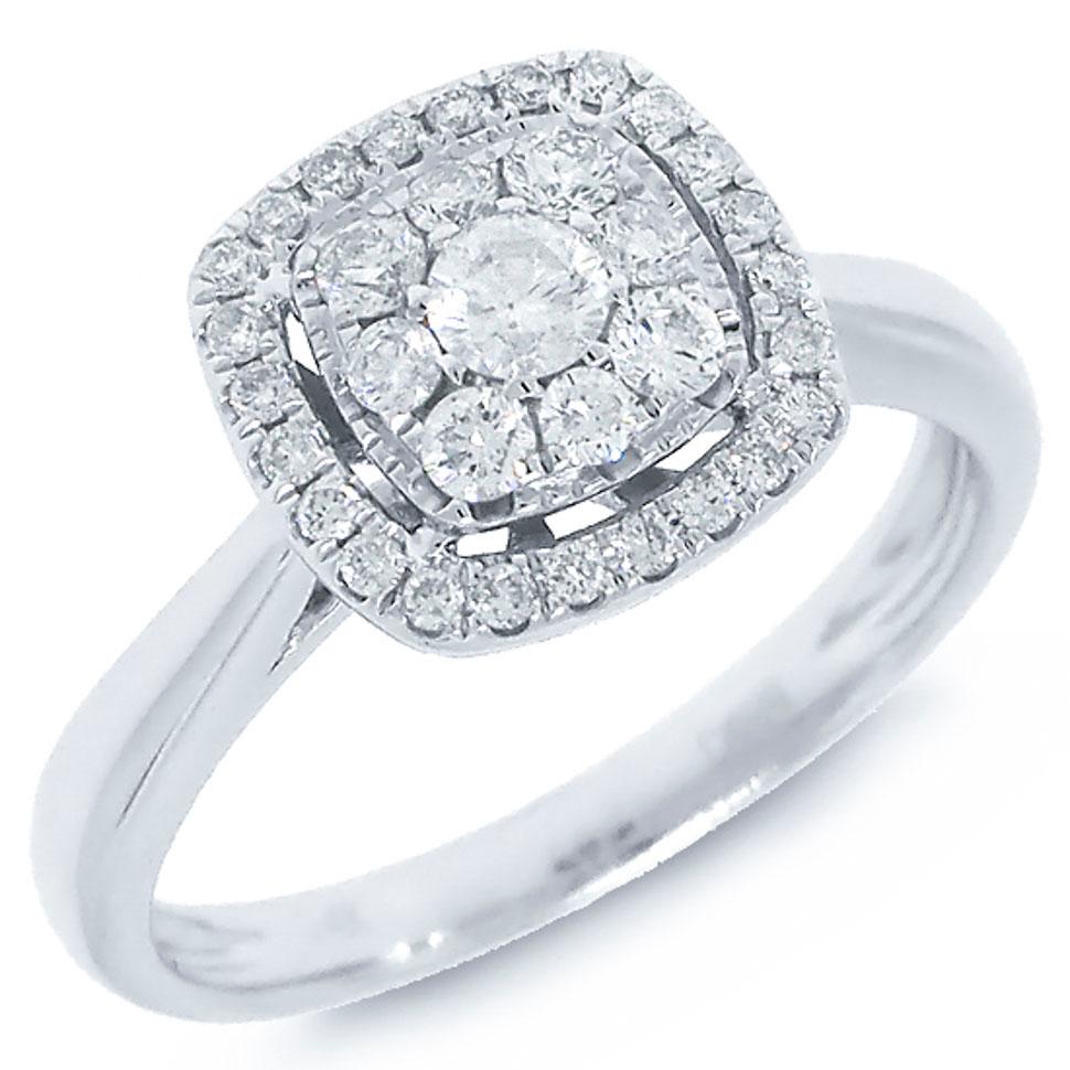 14k White Gold Diamond Lady's Ring - 0.46ct