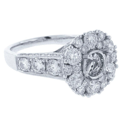 18k White Gold Diamond Semi-mount Ring - 2.50ct