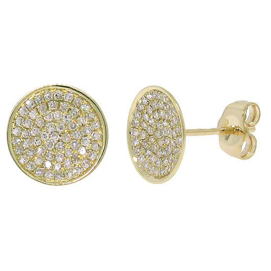 14k Yellow Gold Diamond Pave Stud Earring - 0.31ct