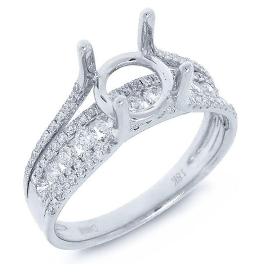 18k White Gold Diamond Semi-mount Ring - 0.60ct