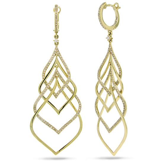 14k Yellow Gold Diamond Earring - 1.31ct