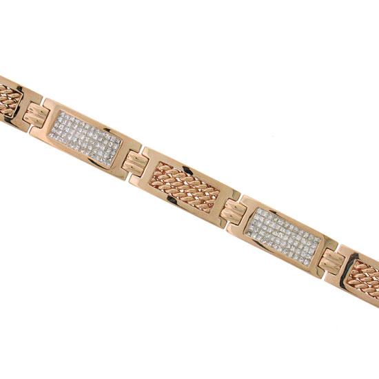 14k Rose Gold Diamond Men's Invisible Bracelet