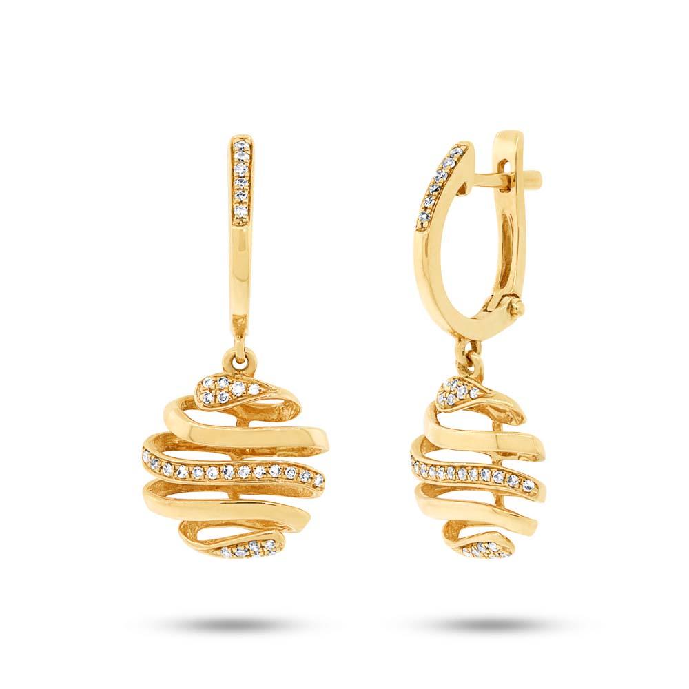 14k Yellow Gold Diamond Earring - 0.20ct