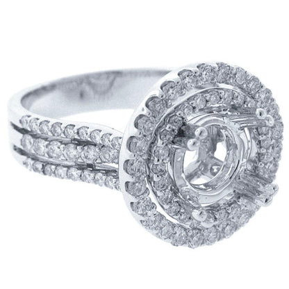 18k White Gold Diamond Semi-mount Ring - 1.35ct