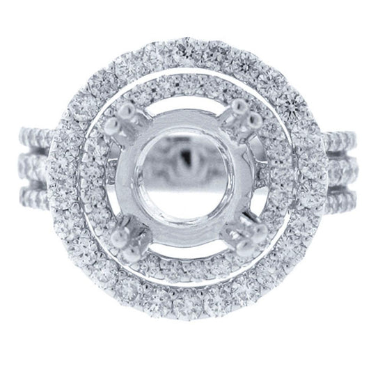 18k White Gold Diamond Semi-mount Ring - 1.35ct