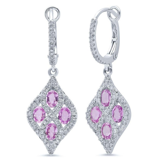 Diamond & 1.71ct Pink Sapphire 14k White Gold - 0.49ct