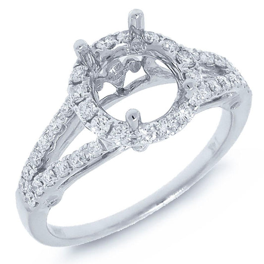 18k White Gold Diamond Semi-mount Ring - 0.50ct