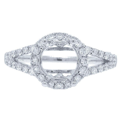 18k White Gold Diamond Semi-mount Ring - 0.50ct