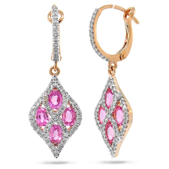 Diamond & 1.71ct Pink Sapphire 14k Two-tone Rose Gold - 0.49ct