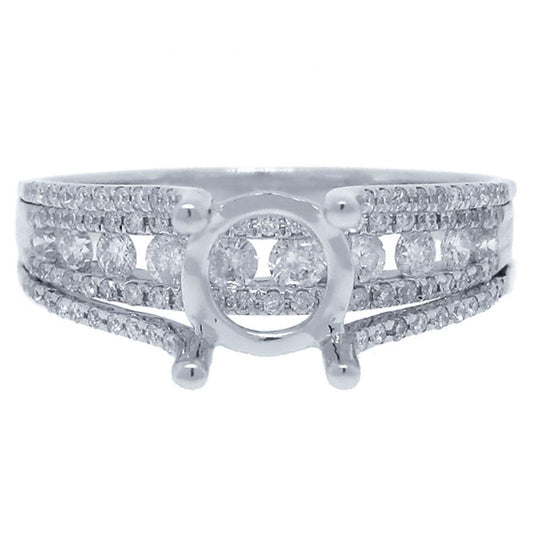18k White Gold Diamond Semi-mount Ring - 0.60ct