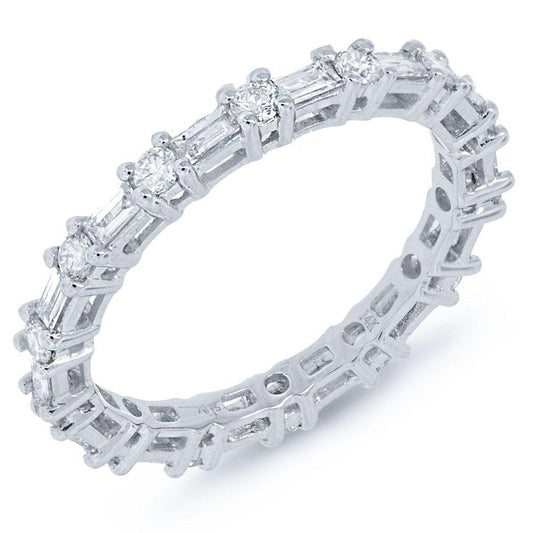 18k White Gold Diamond Eternity Band Size 6.5