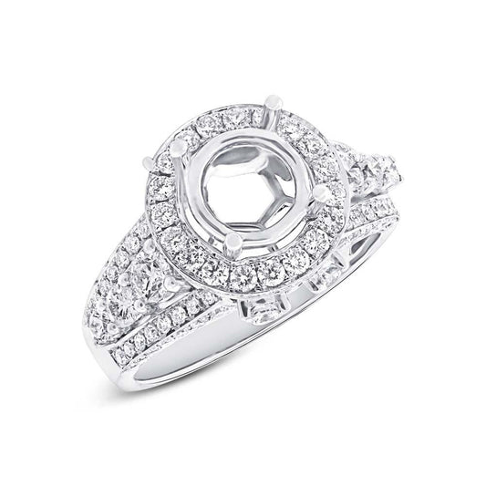 18k White Gold Diamond Semi-mount Ring - 1.65ct