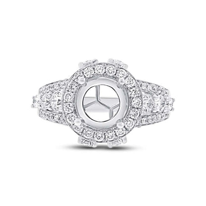 18k White Gold Diamond Semi-mount Ring - 1.65ct