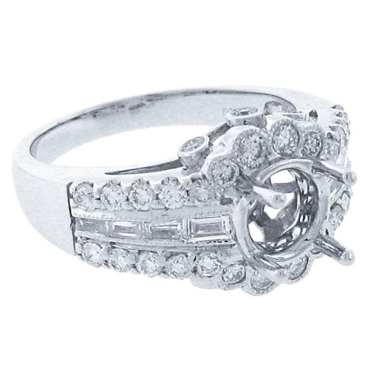 18k White Gold Diamond Semi-mount Ring - 1.05ct