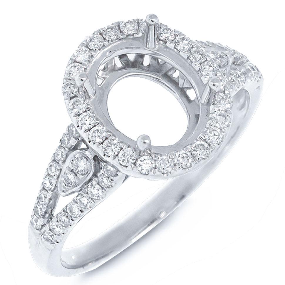 18k White Gold Diamond Semi-mount Ring - 0.48ct