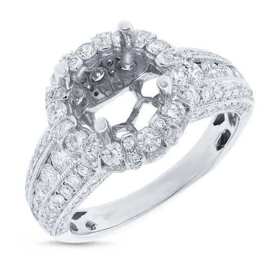 18k White Gold Diamond Semi-mount Ring - 1.25ct