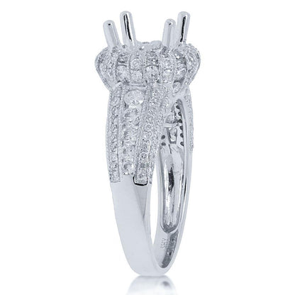 18k White Gold Diamond Semi-mount Ring - 1.25ct