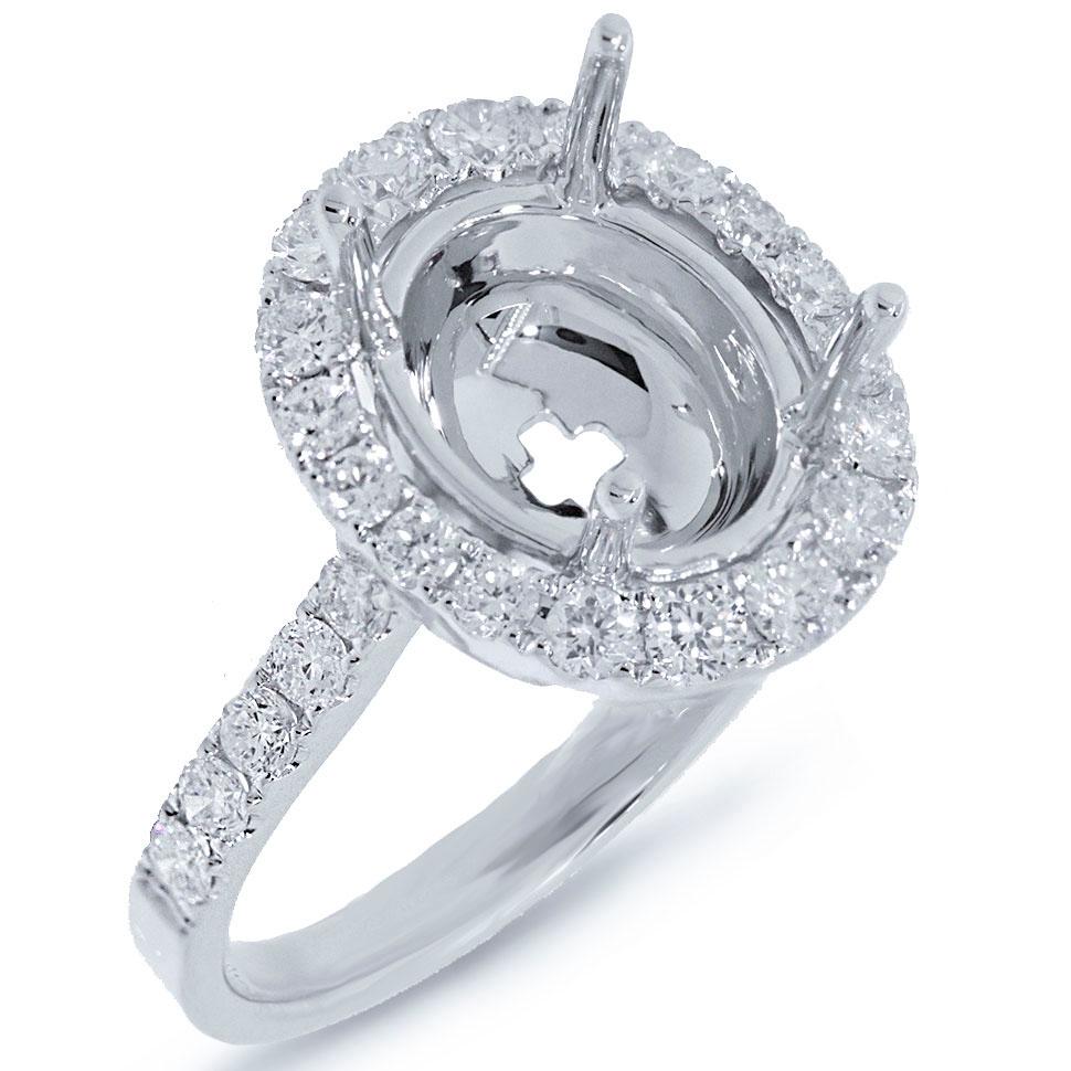 18k White Gold Diamond Semi-mount Ring - 0.87ct
