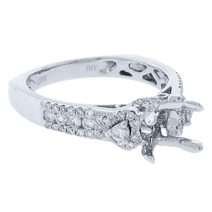 18k White Gold Diamond Semi-mount Ring - 0.55ct