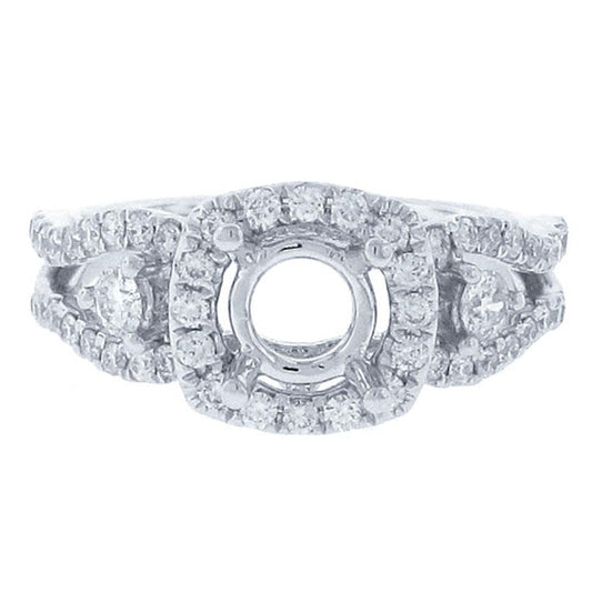 18k White Gold Diamond Semi-mount Ring - 0.70ct
