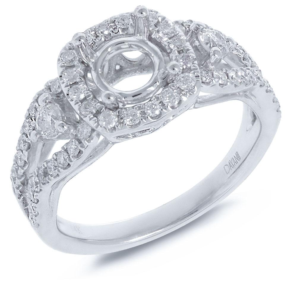 18k White Gold Diamond Semi-mount Ring - 0.70ct