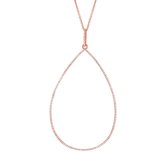 14k Rose Gold Diamond Pendant - 0.44ct