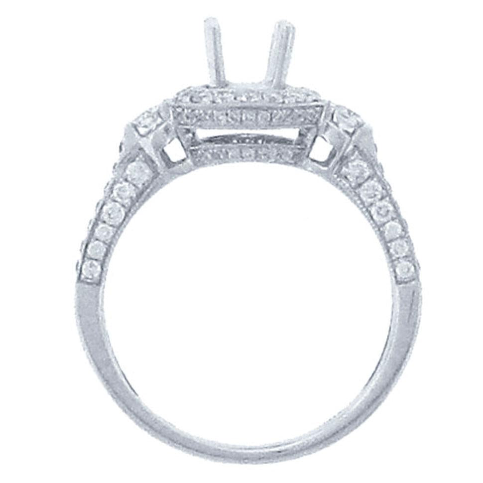 18k White Gold Diamond Semi-mount Ring - 0.80ct