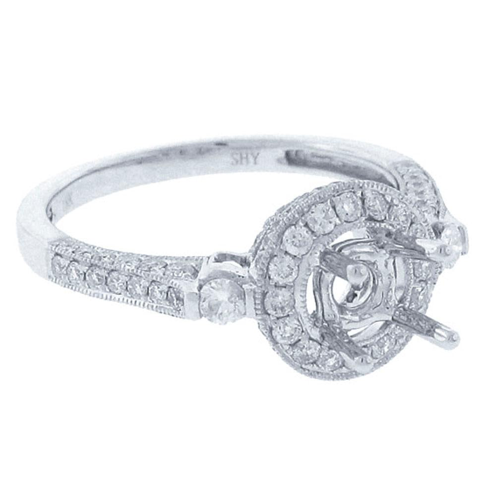 18k White Gold Diamond Semi-mount Ring - 0.80ct