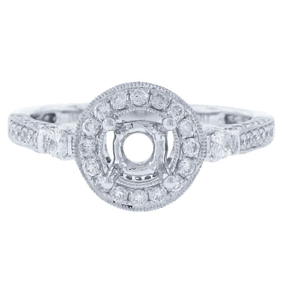 18k White Gold Diamond Semi-mount Ring - 0.80ct