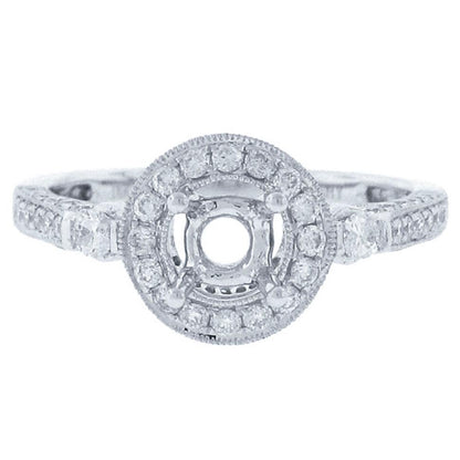 18k White Gold Diamond Semi-mount Ring - 0.80ct