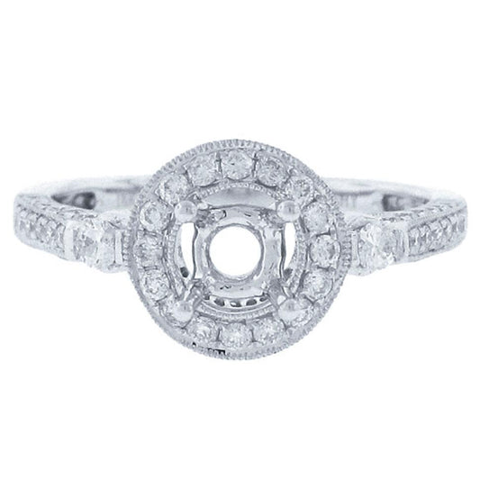 18k White Gold Diamond Semi-mount Ring - 0.80ct