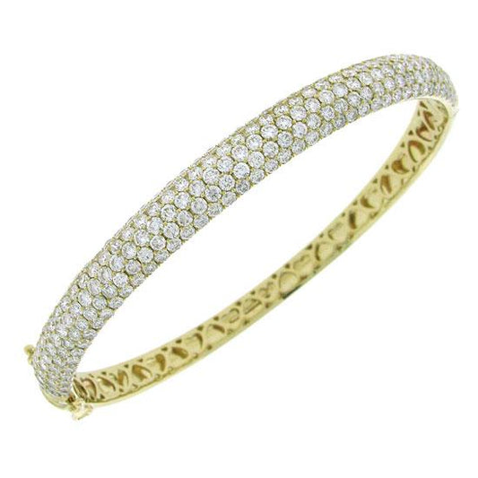 14k Yellow Gold Diamond Bangle - 5.25ct
