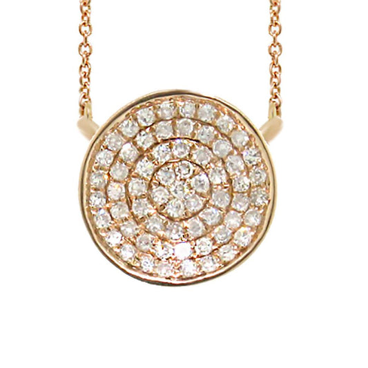 14k Yellow Gold Diamond Pave Pendant - 0.17ct