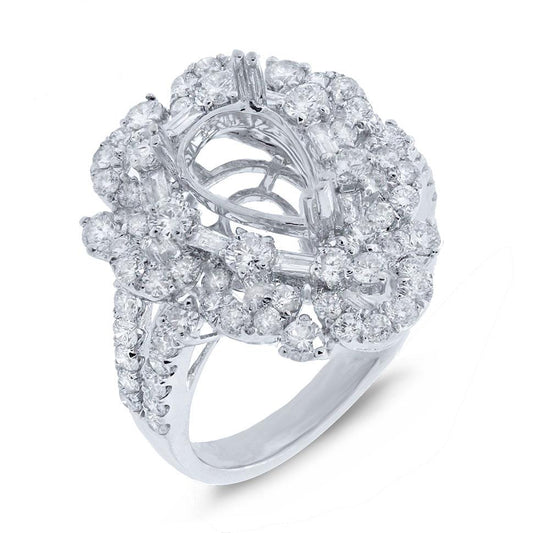 18k White Gold Diamond Semi-Mount Ring - 1.80ct