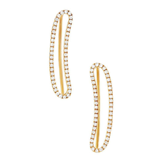 14k Yellow Gold Diamond Ear Crawler Earring