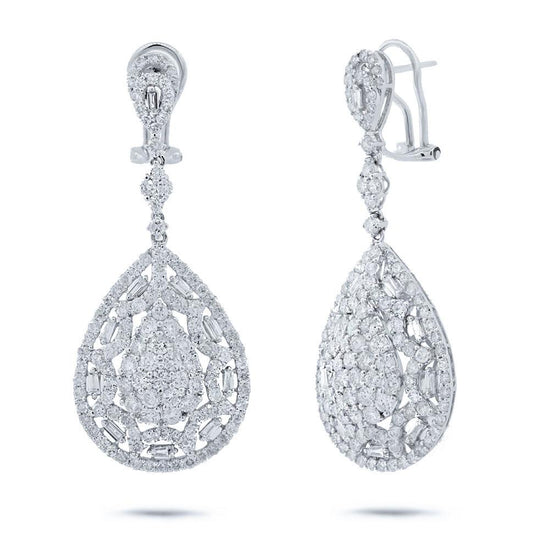 18k White Gold Diamond Earring - 5.33ct