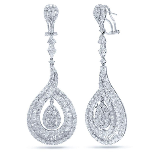 18k White Gold Diamond Earring - 8.43ct
