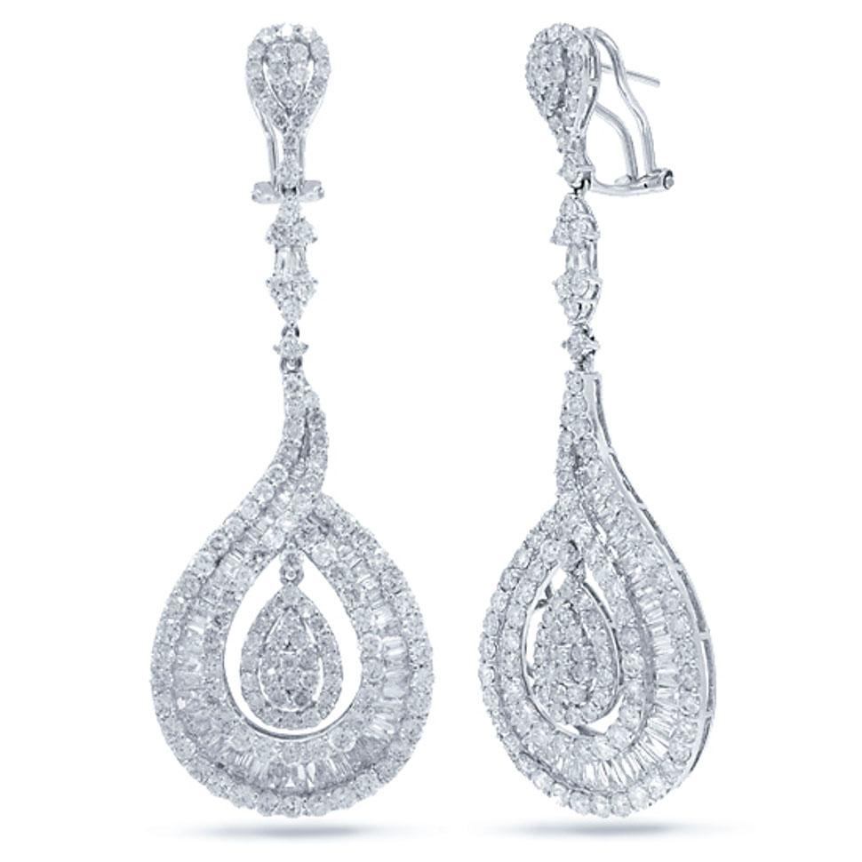 18k White Gold Diamond Earring - 8.43ct