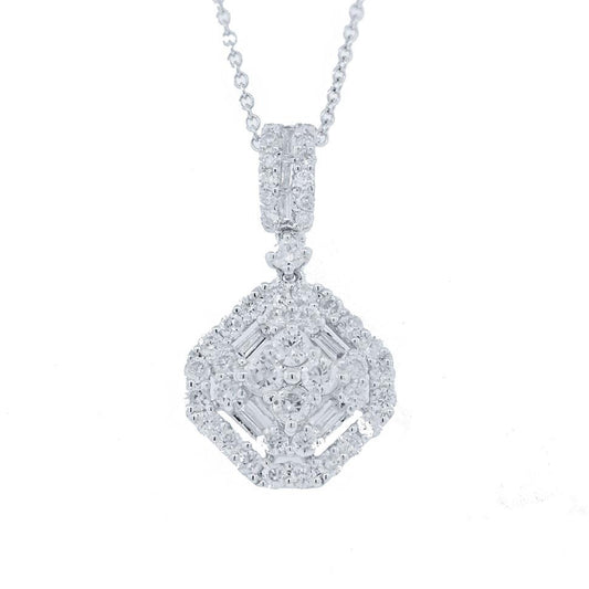 18k White Gold Diamond Pendant - 0.99ct