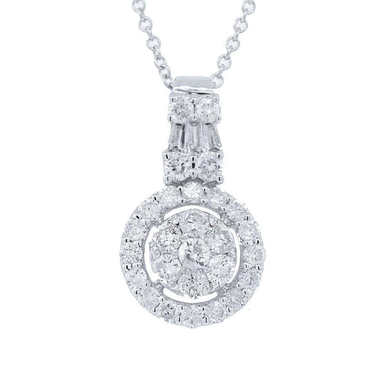 18k White Gold Diamond Pendant - 0.78ct