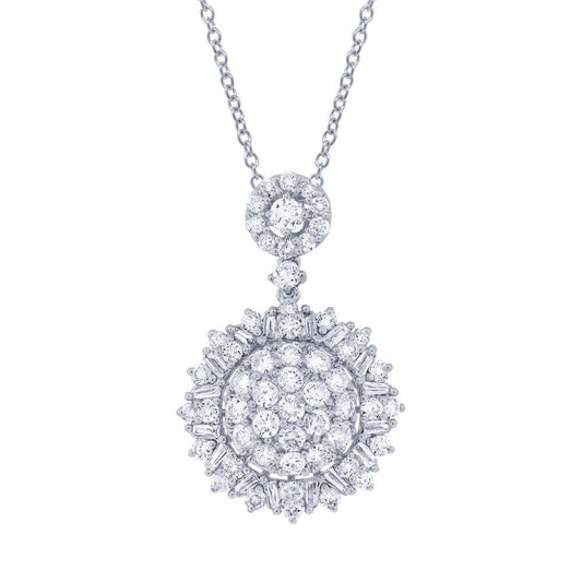 18k White Gold Diamond Pendant - 2.10ct