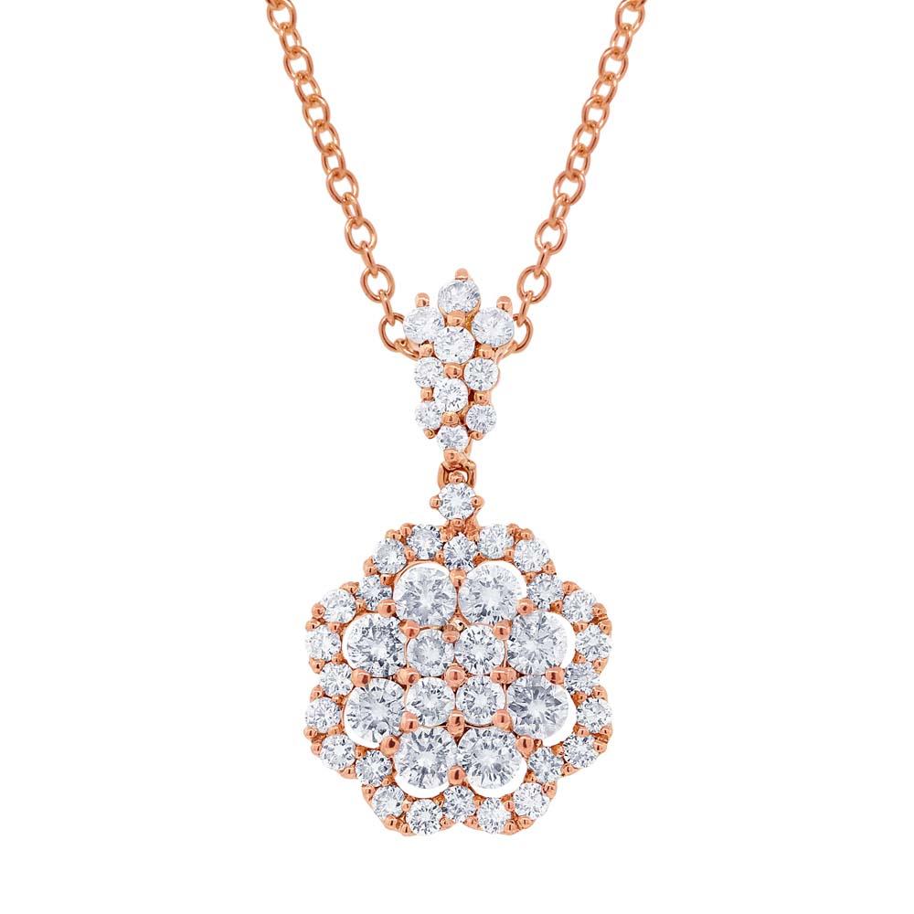 18k Rose Gold Diamond Pendant - 1.54ct