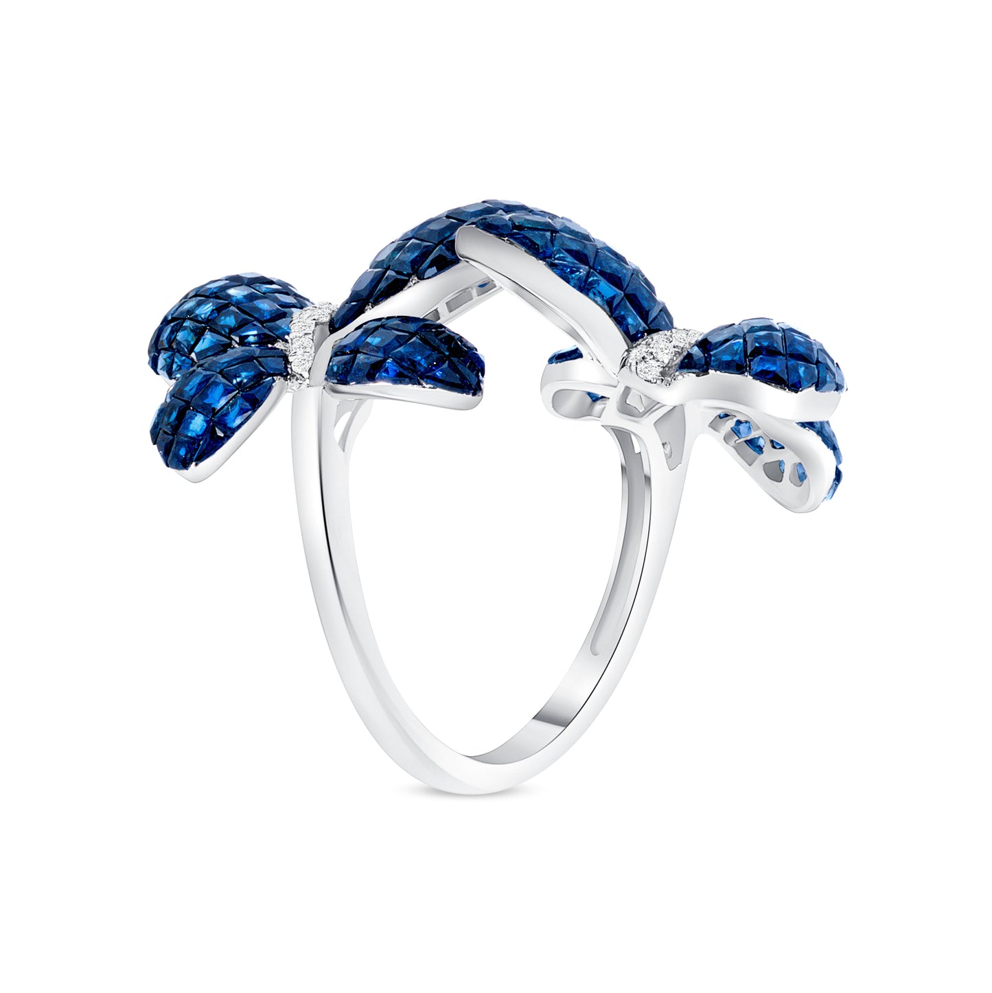 Double Butterfly Sapphire Ring V0238