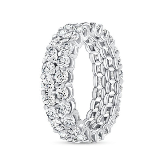 18K White Gold Diamond 3.44 CT. Round Cut Eternity Band